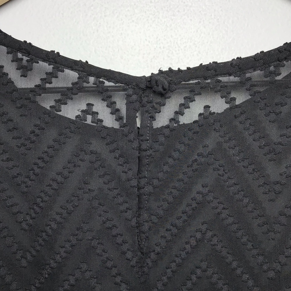 J Crew Sleeveless Chiffon Dress in Zigzag Black - Picture 6 of 9